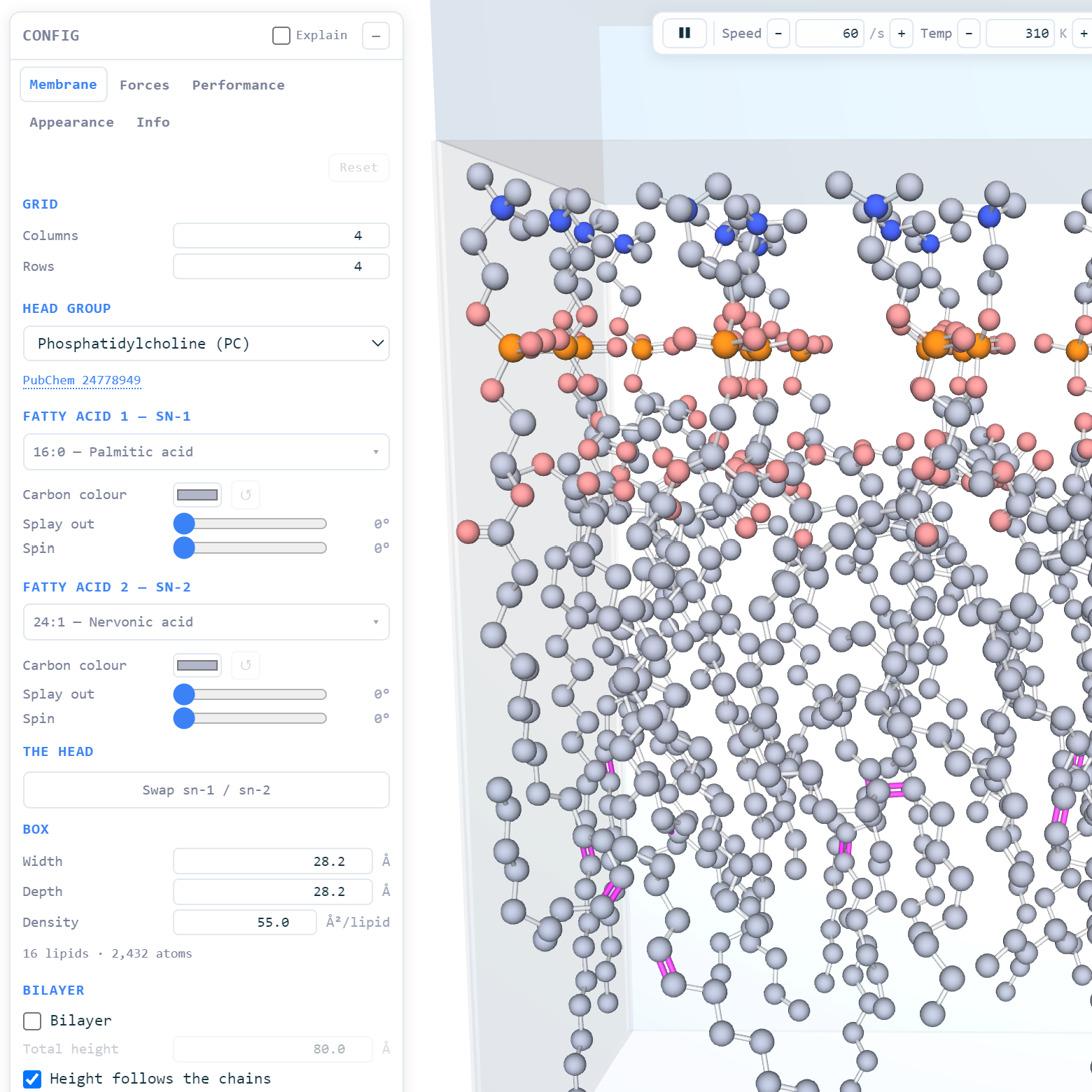 Membrane simulator